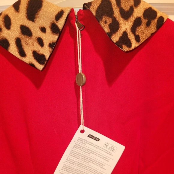 D&G- Dolce & Gabbana Red Leopard Print Mini Dress IT Size 36 - Picture 5 of 7